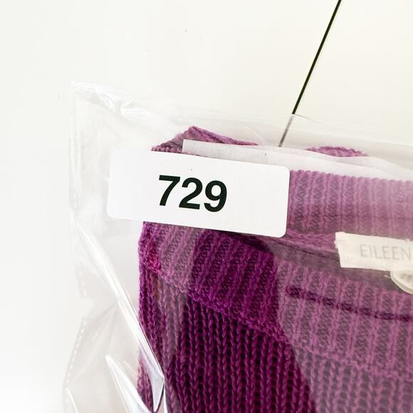 Eileen Fisher Purple Open Knit Tunic Sweater - M - Picture 9 of 9